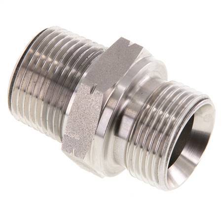 3/4'' NPT x G 3/4'' Edelstahl Doppelnippel 40 Bar - Hydraulik