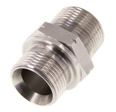 3/4'' NPT x G 3/4'' Edelstahl Doppelnippel 40 Bar - Hydraulik