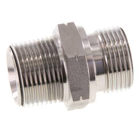 3/4'' NPT x G 3/4'' Edelstahl Doppelnippel 40 Bar - Hydraulik