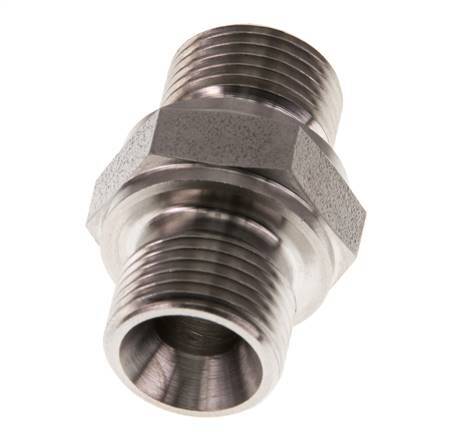 G 3/8'' Stainless steel Double Nipple 400 Bar - Hydraulic