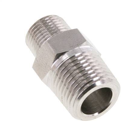 3/8'' NPT x 1/2'' NPT Edelstahl-Doppelnippel 210 Bar - Hydraulisch