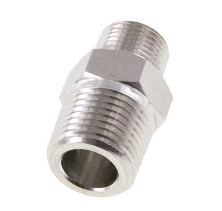 3/8'' NPT x 1/2'' NPT Edelstahl-Doppelnippel 210 Bar - Hydraulisch