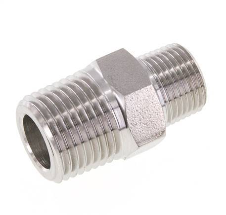 3/8'' NPT x 1/2'' NPT Edelstahl-Doppelnippel 210 Bar - Hydraulisch
