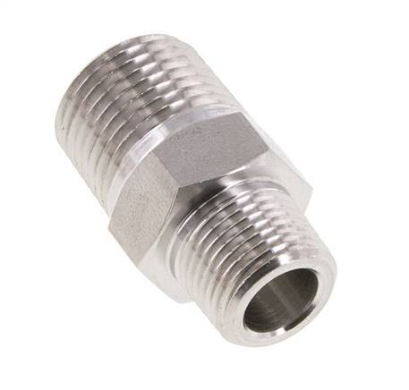 3/8'' NPT x 1/2'' NPT Edelstahl-Doppelnippel 210 Bar - Hydraulisch