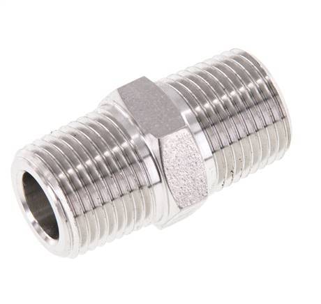 3/8'' NPT Edelstahl-Doppelnippel 210 bar - Hydraulisch