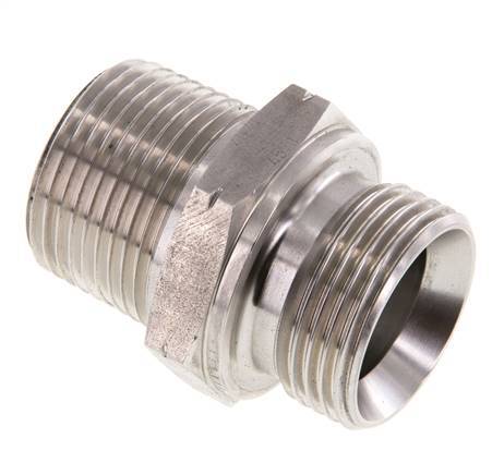 1'' NPT x G 1'' Stainless steel Double Nipple 40 Bar - Hydraulic