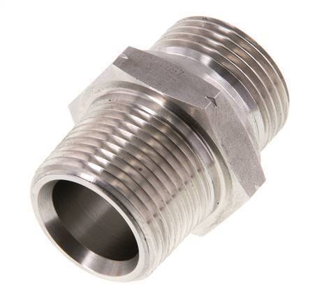 1'' NPT x G 1'' Edelstahl-Doppelnippel 40 bar - Hydraulisch