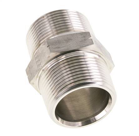 1 1/4'' NPT Edelstahl Doppelnippel 80 bar - Hydraulik