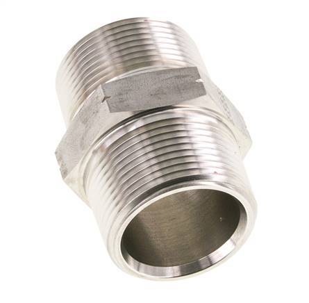 1 1/4'' NPT Edelstahl Doppelnippel 80 bar - Hydraulik