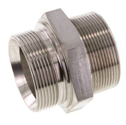 2'' NPT x G 2'' Edelstahl-Doppelnippel 40 Bar - Hydraulisch