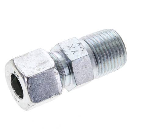 1/2'' NPT Male x 12S Zinc plated Steel Straight Cutting Ring 630 Bar DIN 2353