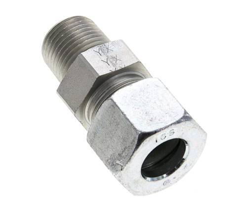 1/2'' NPT Male x 16S Zinc plated Steel Straight Cutting Ring 400 Bar DIN 2353