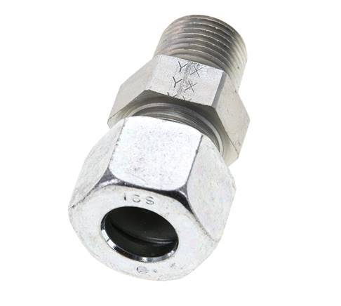 1/2'' NPT Male x 16S Zinc plated Steel Straight Cutting Ring 400 Bar DIN 2353