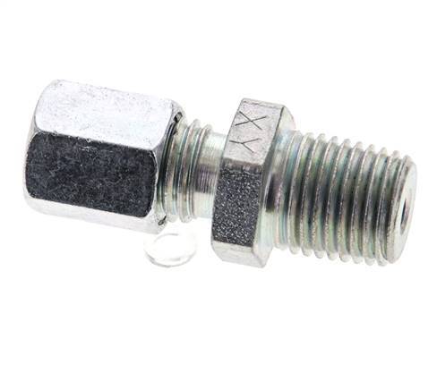 1/4'' NPT Male x 6L Zinc plated Steel Straight Cutting Ring 315 Bar DIN 2353 [2 Pieces]