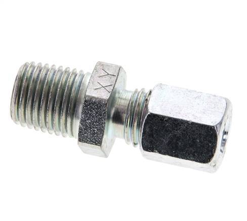 1/4'' NPT Male x 6L Zinc plated Steel Straight Cutting Ring 315 Bar DIN 2353 [2 Pieces]