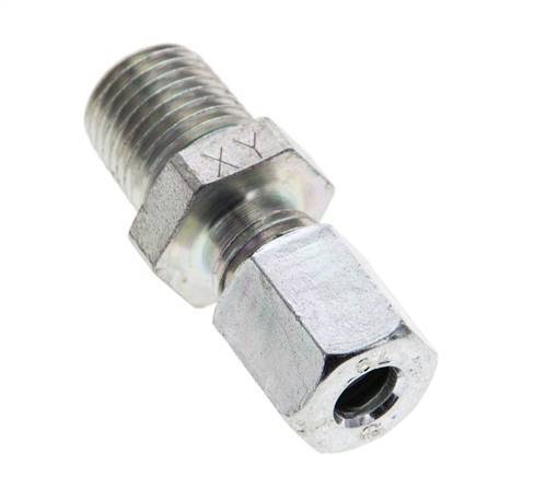 1/4'' NPT Male x 6L Zinc plated Steel Straight Cutting Ring 315 Bar DIN 2353 [2 Pieces]