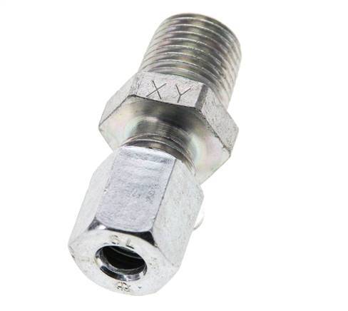 1/4'' NPT Male x 6L Zinc plated Steel Straight Cutting Ring 315 Bar DIN 2353 [2 Pieces]