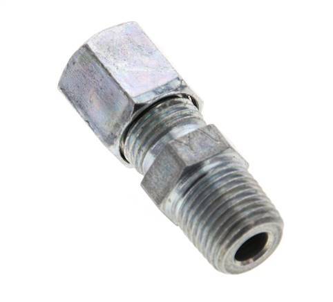 1/8'' NPT Male x 6LL Zinc plated Steel Straight Cutting Ring 100 Bar DIN 2353
