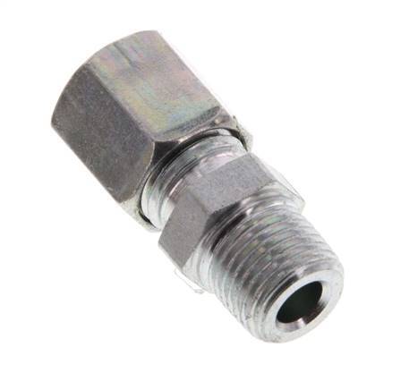 R 1/8'' Male x 6LL Zinc plated Steel Straight Cutting Ring 100 Bar DIN 2353 [5 Pieces]