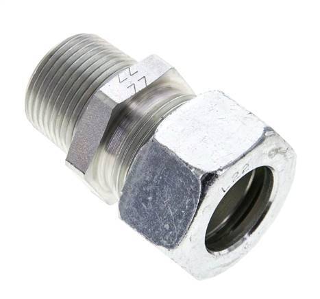 3/4'' NPT Male x 22L Zinc plated Steel Straight Cutting Ring 160 Bar DIN 2353