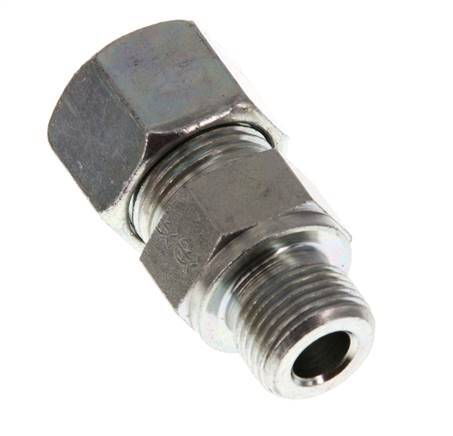 G 3/8'' Male x 12S Zinc plated Steel Straight Cutting Ring 630 Bar DIN 2353 [2 Pieces]