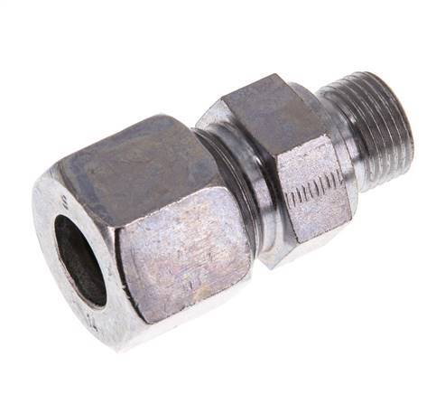 G 3/8'' Außengewinde x 14S Verzinkter Stahl Gerade Schneidring 630 Bar DIN 2353