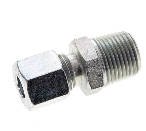 3/8'' NPT Male x 8L Zinc plated Steel Straight Cutting Ring 315 Bar DIN 2353