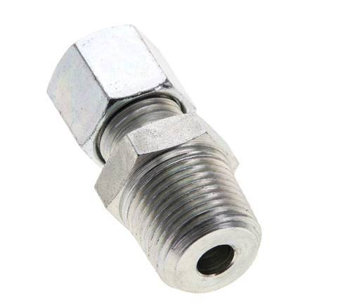 3/8'' NPT Male x 8L Zinc plated Steel Straight Cutting Ring 315 Bar DIN 2353