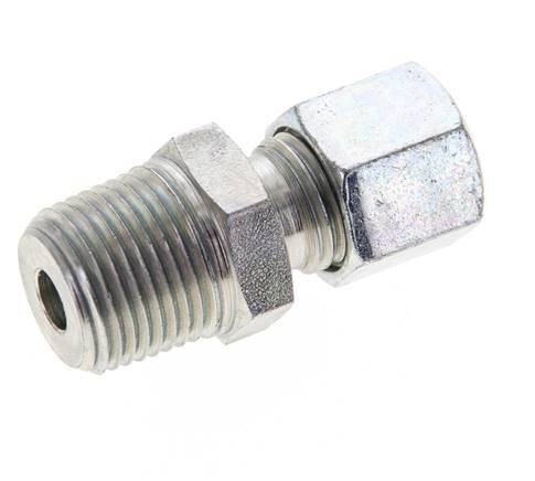 3/8'' NPT Male x 8L Zinc plated Steel Straight Cutting Ring 315 Bar DIN 2353