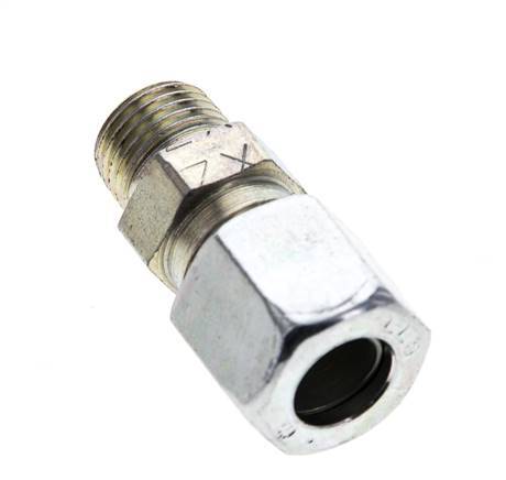 M10x1 Male x 8LL Zinc plated Steel Straight Cutting Ring 100 Bar DIN 2353 [5 Pieces]