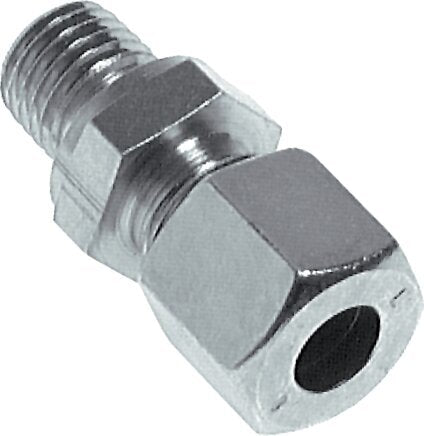 G 3/8'' Male x 12S Zinc plated Steel Straight Cutting Ring with FKM Seal 630 Bar DIN 2353 [2 Pieces]