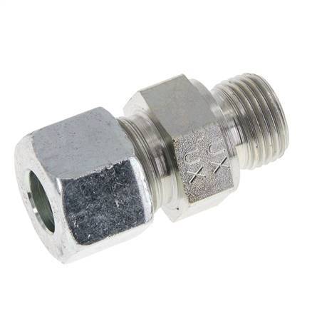 M18x1.5 Male x 12S Zinc plated Steel Straight Cutting Ring 630 Bar DIN 2353 [2 Pieces]