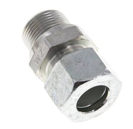 M22x1.5 Male x 15L Zinc plated Steel Straight Cutting Ring 315 Bar DIN 2353