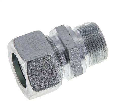 M26x1.5 Male x 22L Zinc plated Steel Straight Cutting Ring 160 Bar DIN 2353