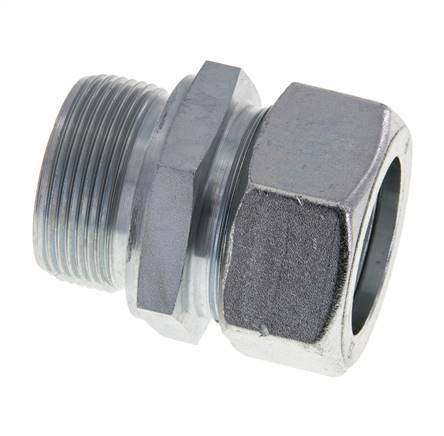 M42x2 Male x 35L Zinc plated Steel Straight Cutting Ring 160 Bar DIN 2353