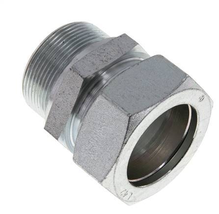 M48x2 Male x 42L Zinc plated Steel Straight Cutting Ring 160 Bar DIN 2353