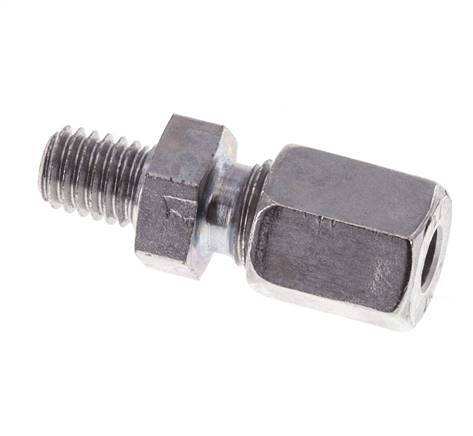 M6 Male x 4LL Zinc plated Steel Straight Cutting Ring 100 Bar DIN 2353