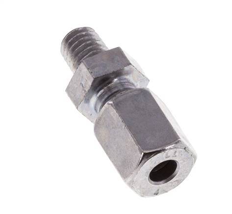 M6 Male x 4LL Zinc plated Steel Straight Cutting Ring 100 Bar DIN 2353