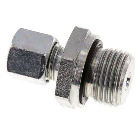 G 1/2'' Außengewinde x 8L Verzinkter gerader Schneidring aus Stahl mit FKM-Dichtung 315 bar DIN 2353