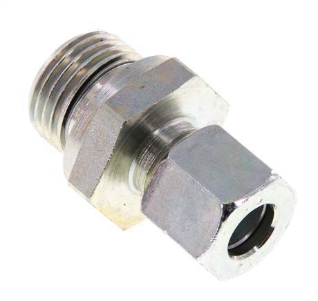 G 1/2'' Außengewinde x 10L Verzinkter gerader Schneidring aus Stahl mit FKM-Dichtung 315 bar DIN 2353