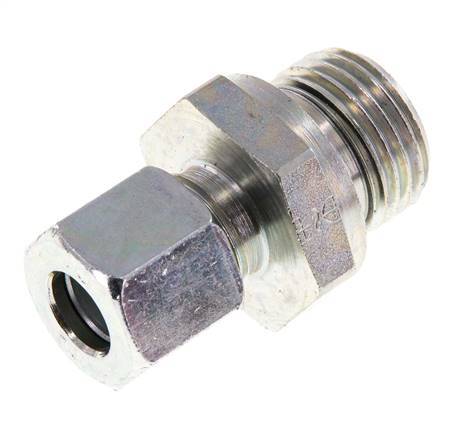 G 1/2'' Außengewinde x 10L Verzinkter gerader Schneidring aus Stahl mit FKM-Dichtung 315 bar DIN 2353