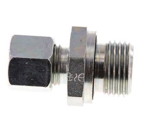 G 1/2'' Außengewinde x 10L Verzinkter gerader Schneidring aus Stahl mit FKM-Dichtung 315 bar DIN 2353