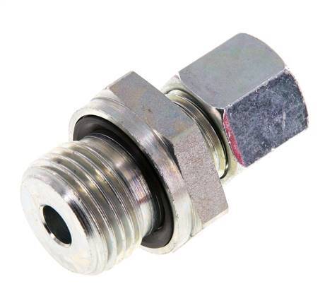 G 1/2'' Außengewinde x 10L Verzinkter gerader Schneidring aus Stahl mit FKM-Dichtung 315 bar DIN 2353