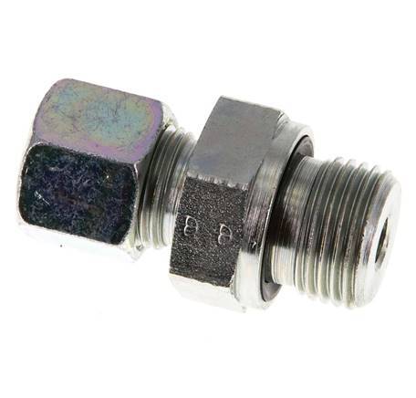 G 1/2'' Außengewinde x 10S Verzinkter Stahl-Schneidring gerade mit FKM-Dichtung 630 bar DIN 2353