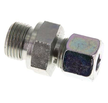 G 1/2'' Außengewinde x 10S Verzinkter Stahl-Schneidring gerade mit FKM-Dichtung 630 bar DIN 2353