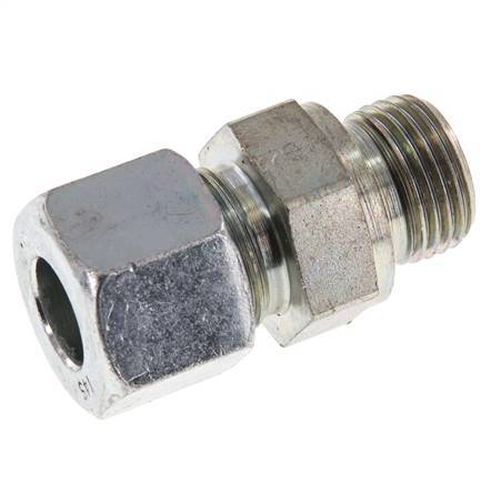 G 1/2'' Außengewinde x 14S Verzinkter Stahl-Schneidring gerade mit FKM-Dichtung 630 bar DIN 2353
