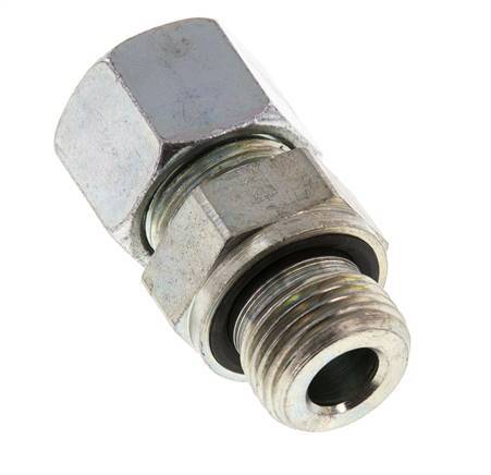 G 1/2'' Außengewinde x 14S Verzinkter Stahl-Schneidring gerade mit FKM-Dichtung 630 bar DIN 2353
