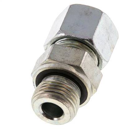 G 1/2'' Außengewinde x 14S Verzinkter Stahl-Schneidring gerade mit FKM-Dichtung 630 bar DIN 2353