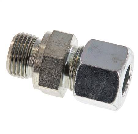 G 1/2'' Außengewinde x 14S Verzinkter Stahl-Schneidring gerade mit FKM-Dichtung 630 bar DIN 2353