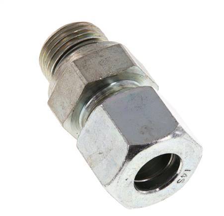 G 1/2'' Außengewinde x 14S Verzinkter Stahl-Schneidring gerade mit FKM-Dichtung 630 bar DIN 2353